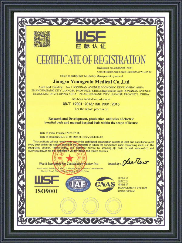 ISO 9001 病床认证（2025）